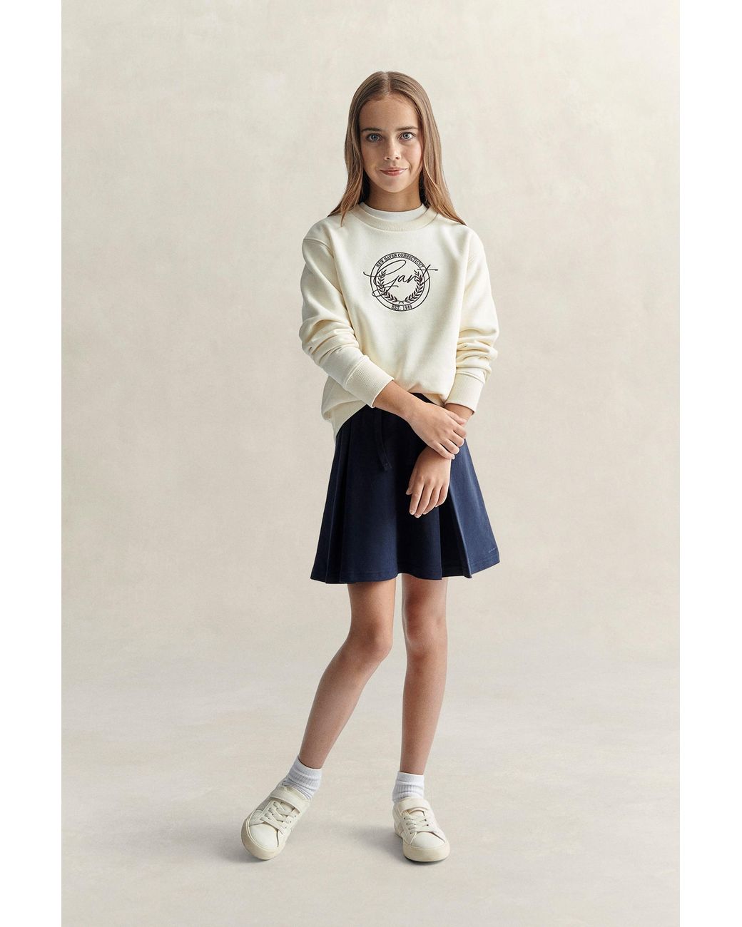 Gant Natural Teens Teen Girls Graphic Sweatshirt Cream