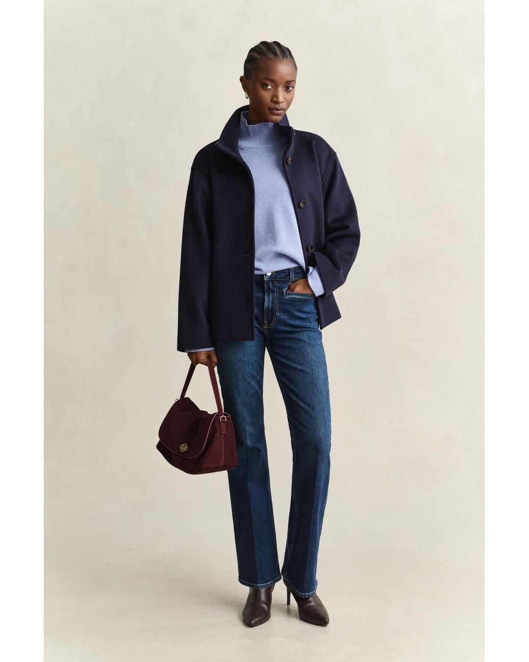 Gant Blue Wool Blend Jacket Evening
