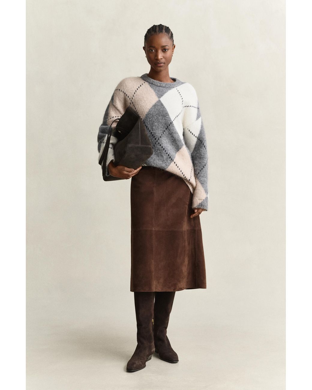 Gant Multicolor Alpaca Wool Blend Argyle Sweater
