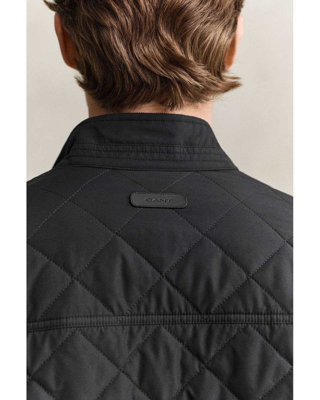 Gant Black Quilted Mid Jacket for men