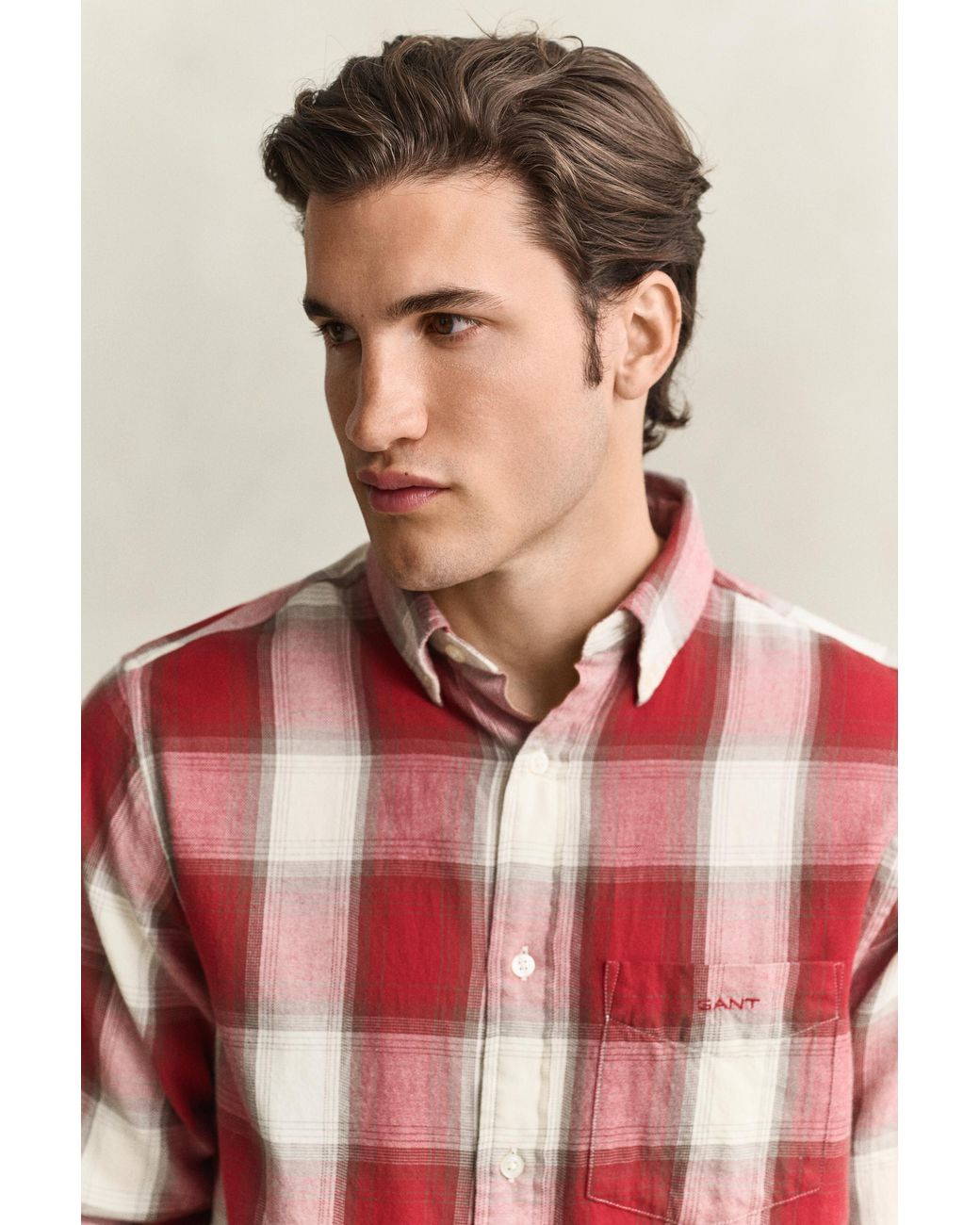 Gant Red Checked Windblown Flannel Shirt for men