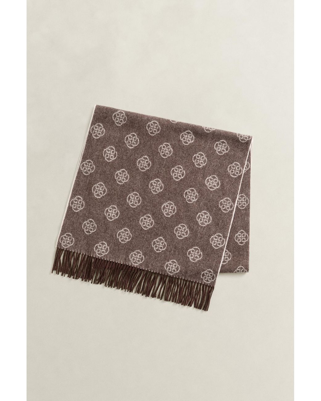 Gant Natural Monogram Wool Scarf Deep