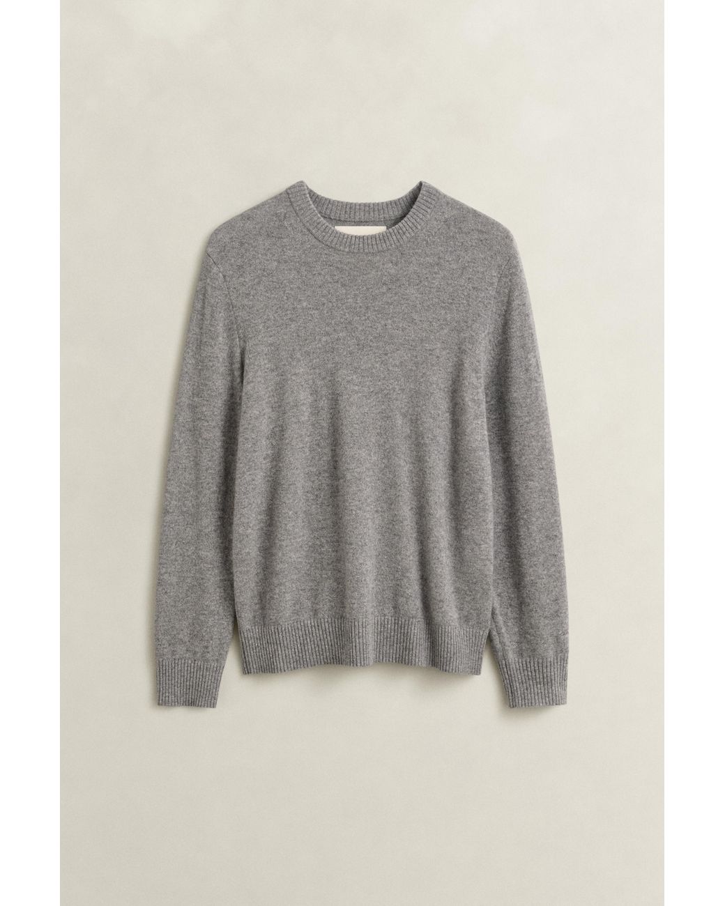 Gant Gray Cashmere Crew Neck Sweater Melange for men