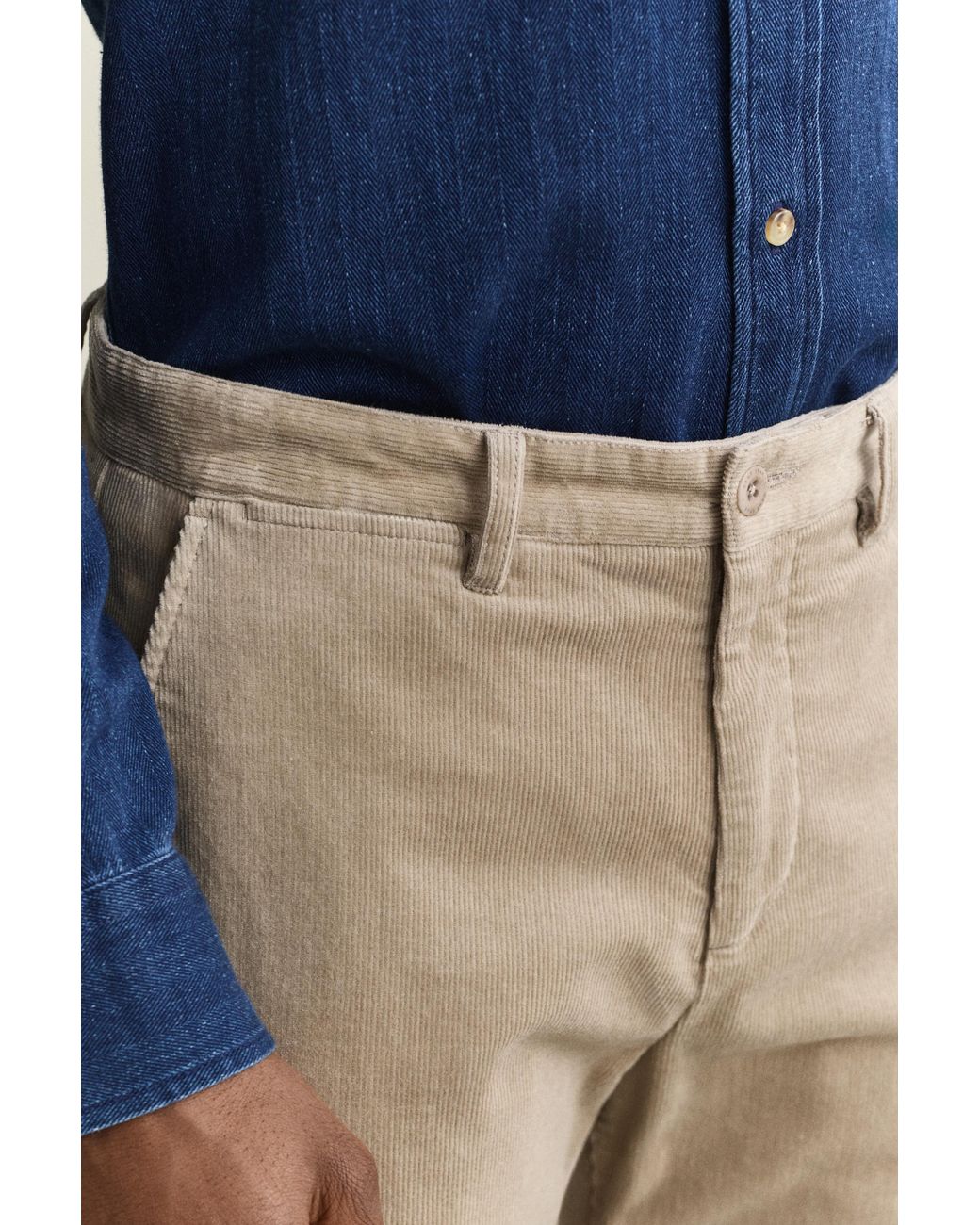 Gant Blue Regular Corduroy Chinos for men