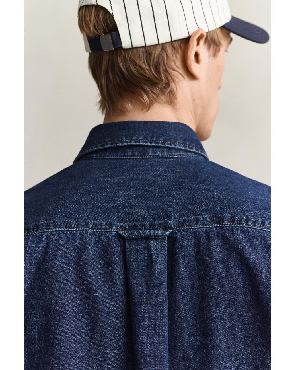 Gant Blue Denim Shirt Dark Worn In for men
