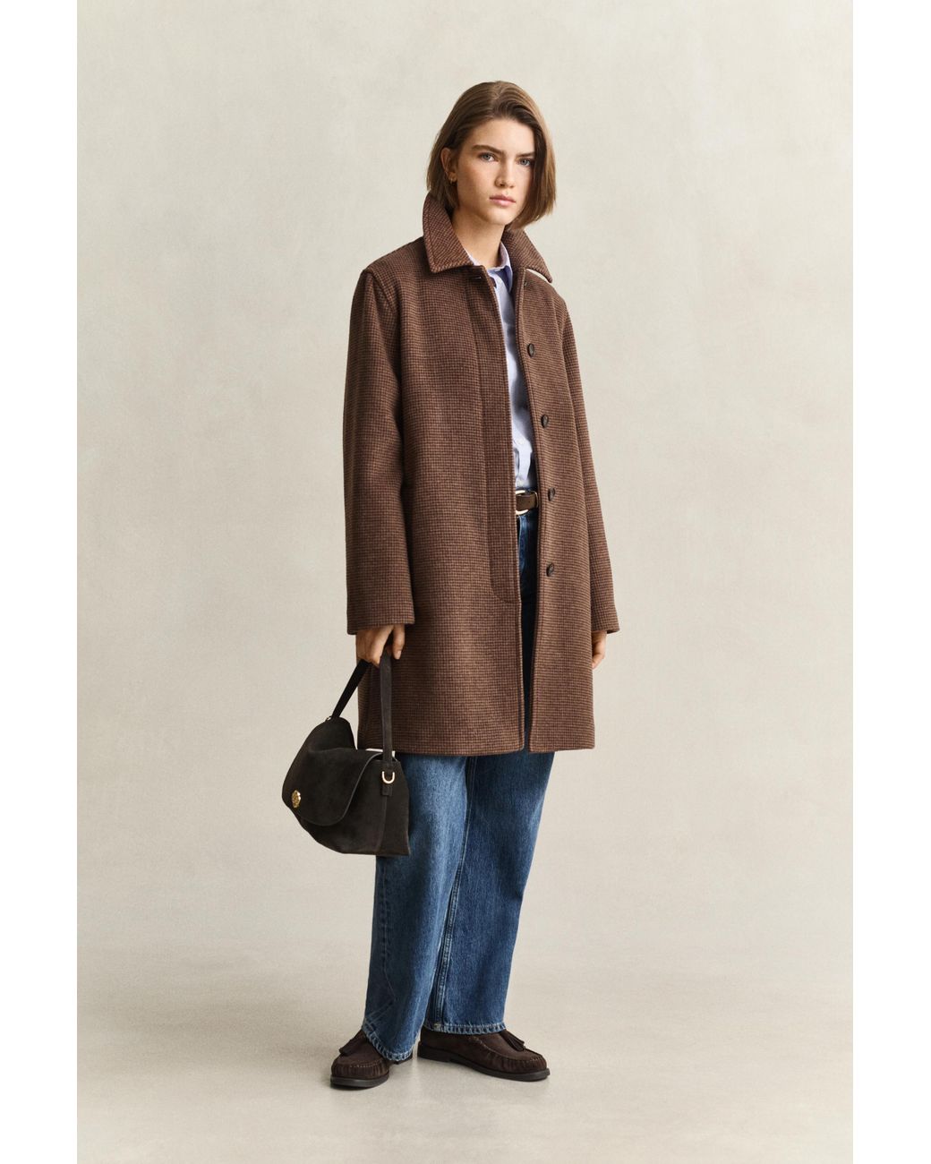 Gant Natural Wool Blend Car Coat Deep