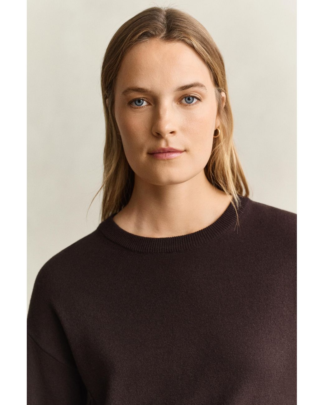 Gant Blue Superfine Lambswool Crew Neck Sweater Deep