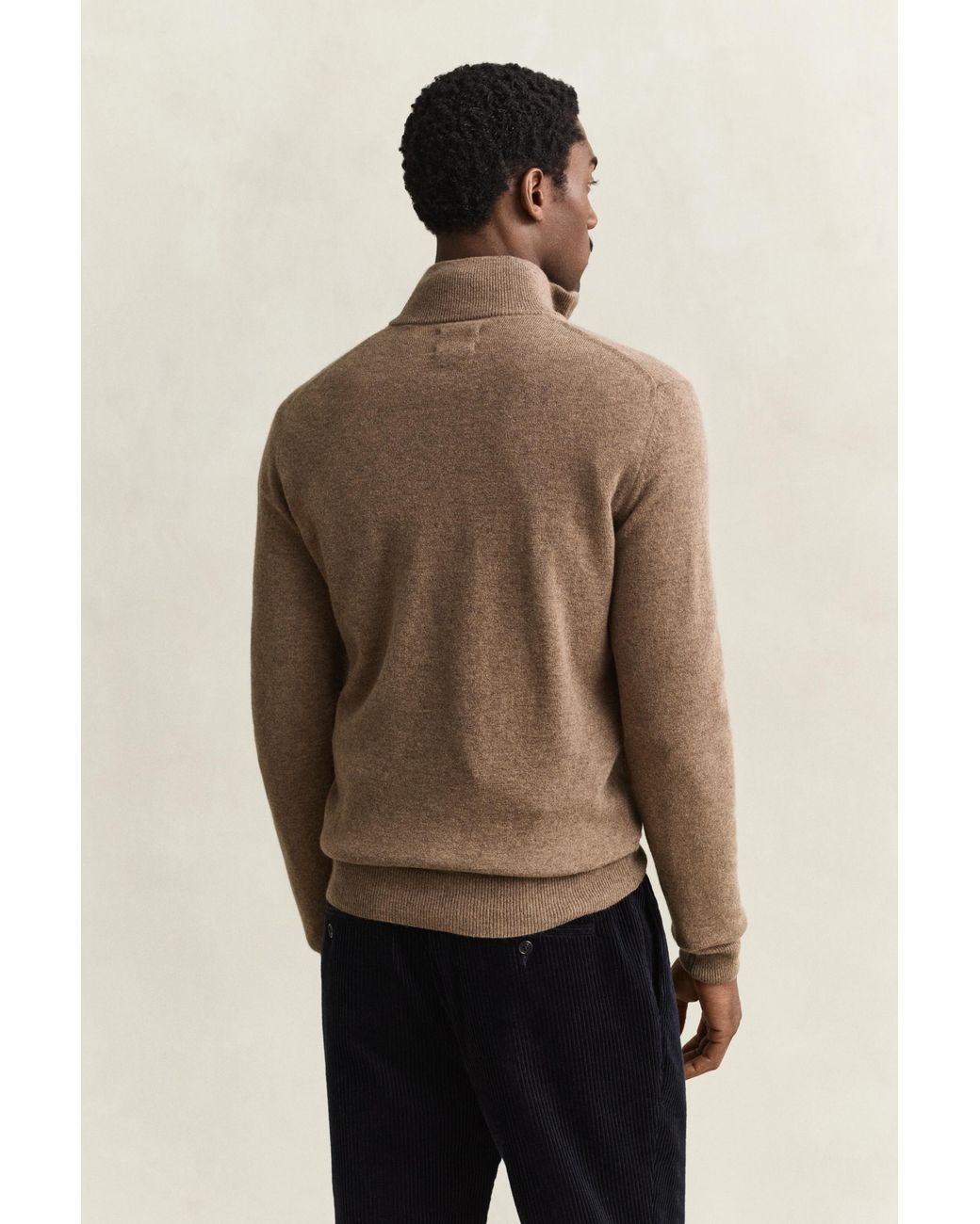 Gant Natural Lambswool Half-Zip Sweater Light Melange for men