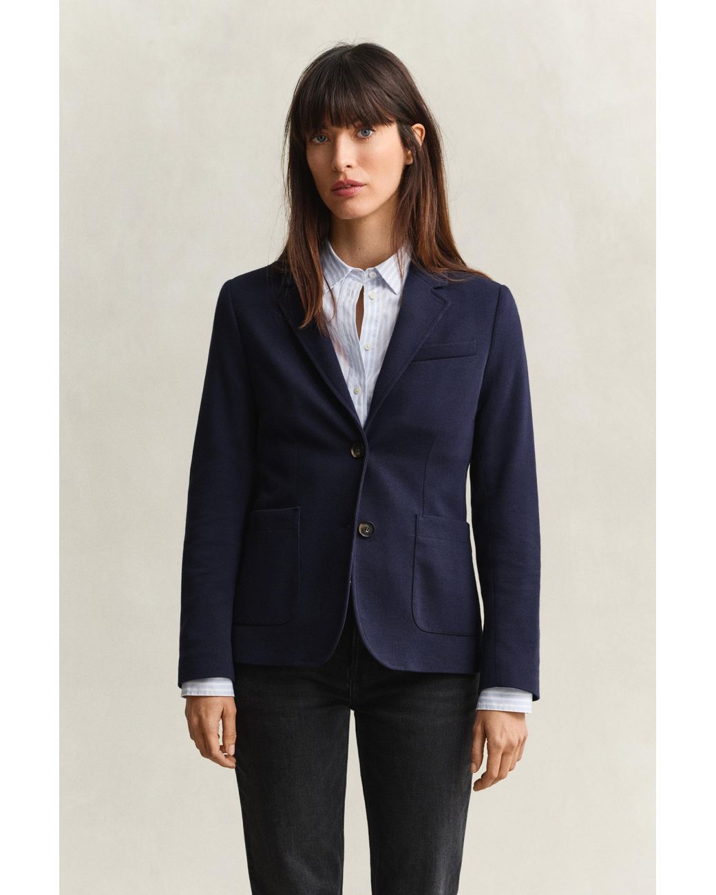 Gant Blue Slim Fit Piqué Blazer