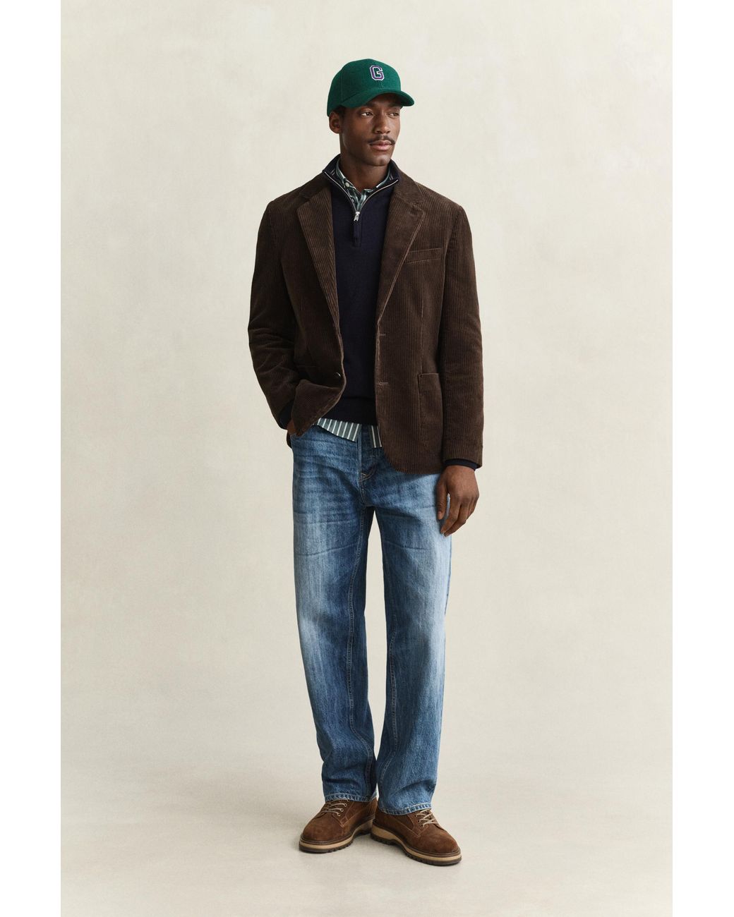 Gant Blue Lambswool Half-Zip Sweater Marine for men