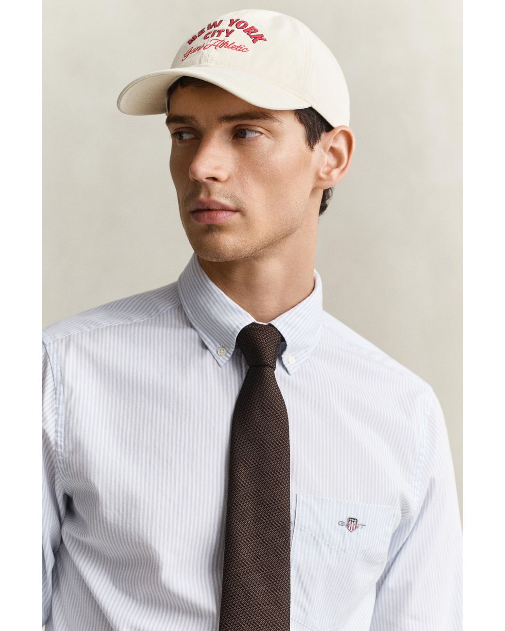 Gant Blue Classic Regular Striped Poplin Shirt for men