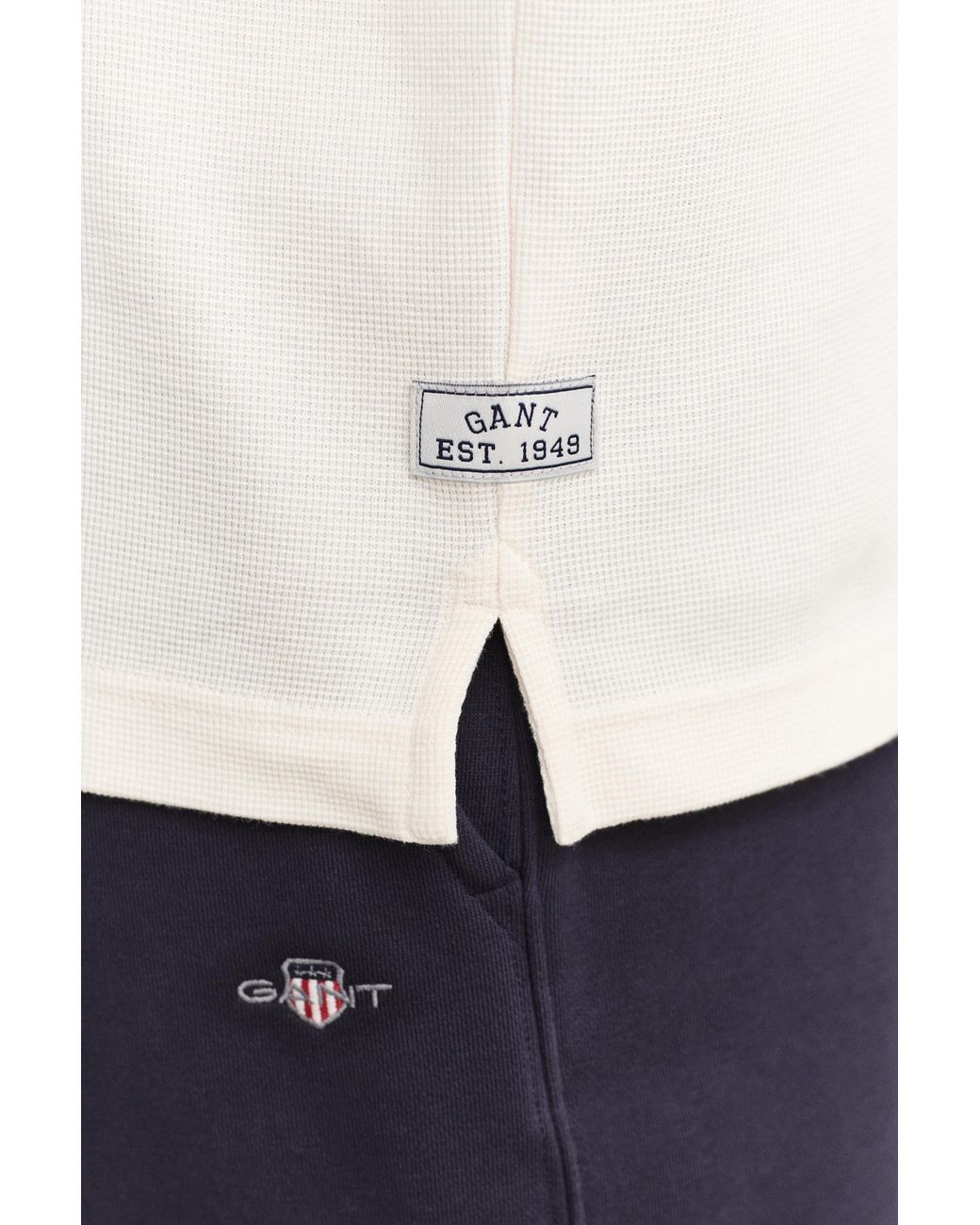 Gant Natural Textured T-Shirt Cream for men