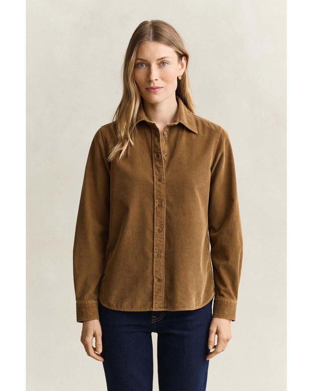 Gant Blue Regular Corduroy Shirt Warm