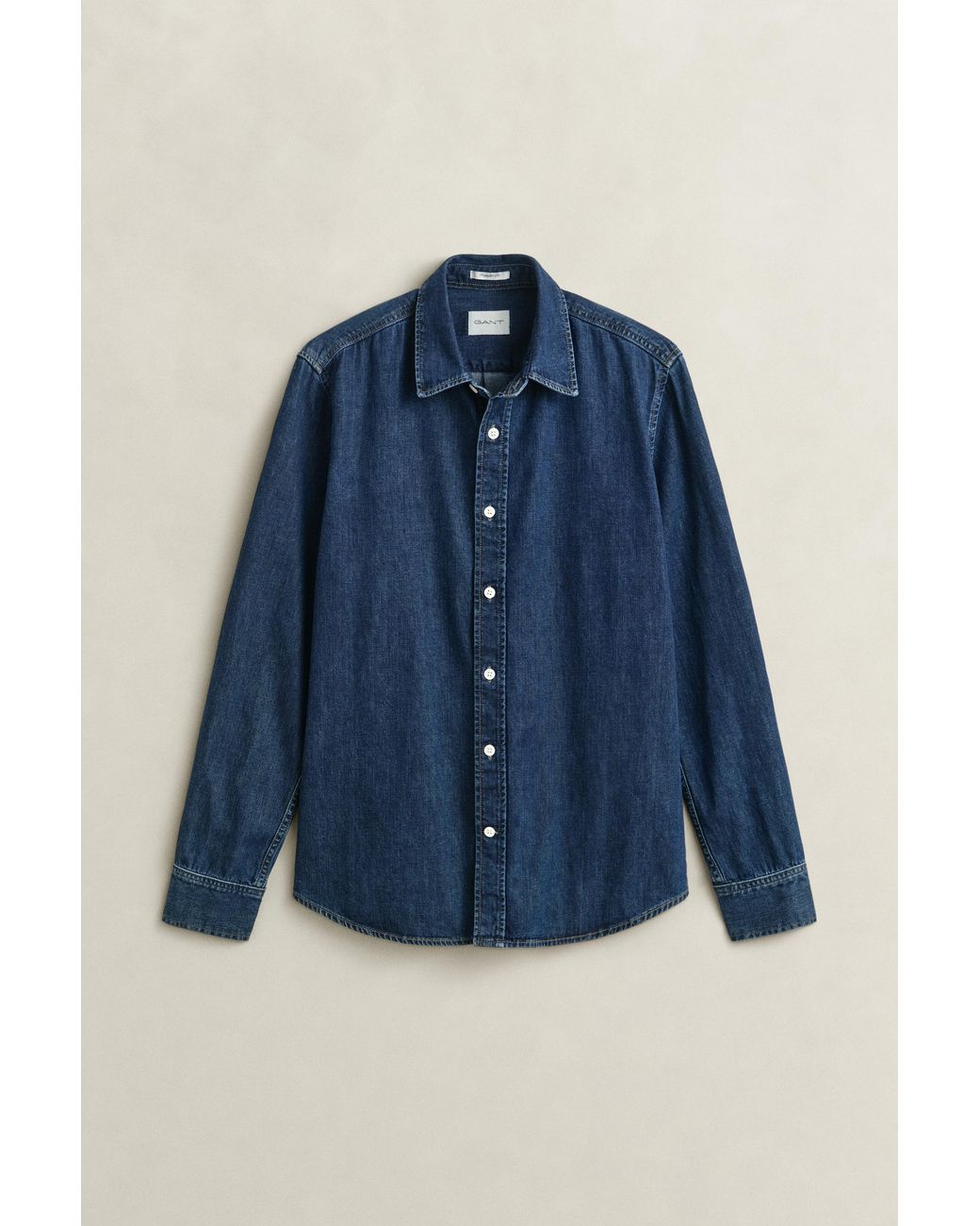 Gant Blue Denim Shirt Dark Worn In for men