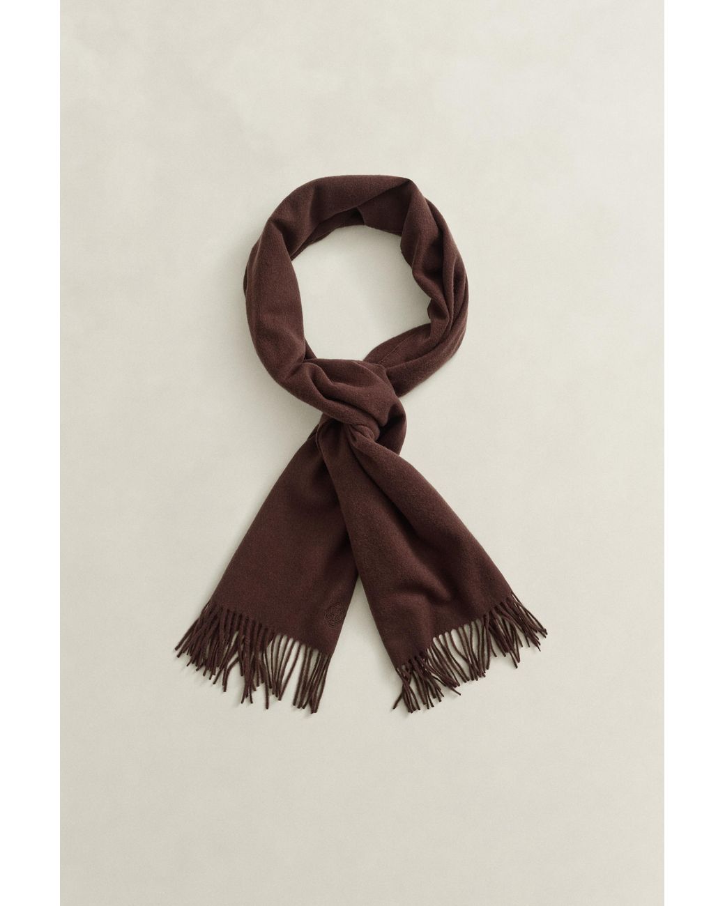 Gant Brown Woven Wool Scarf Deep