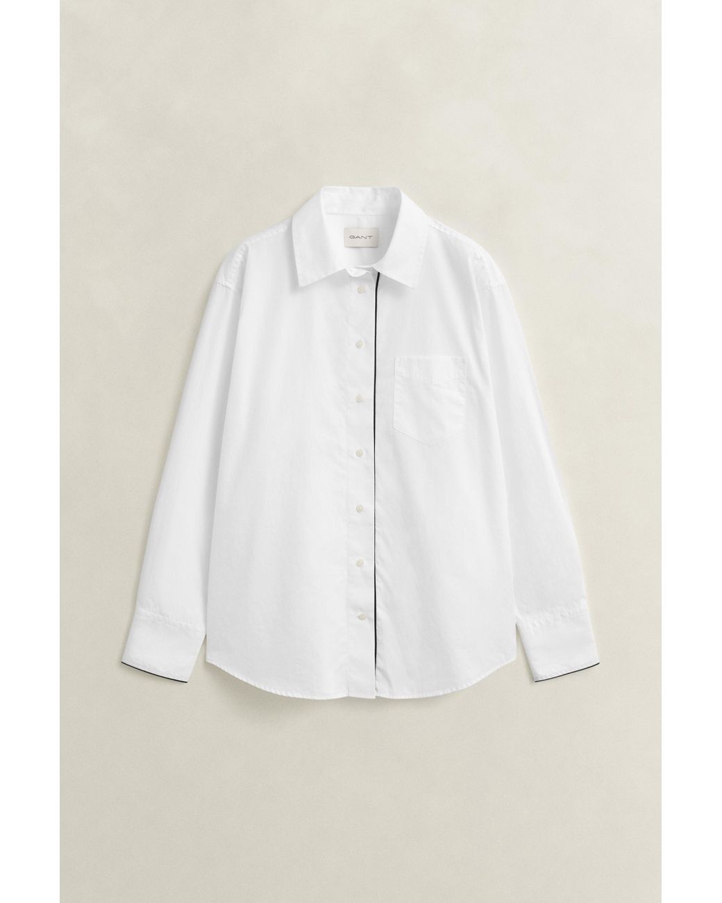 Gant White Piping Detail Shirt