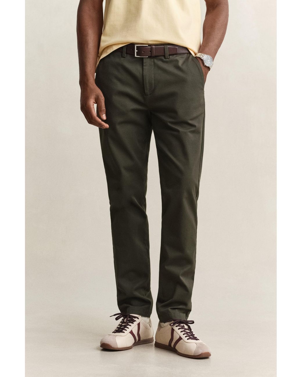 Gant Green Slim Smart Chinos Dark Moss for men