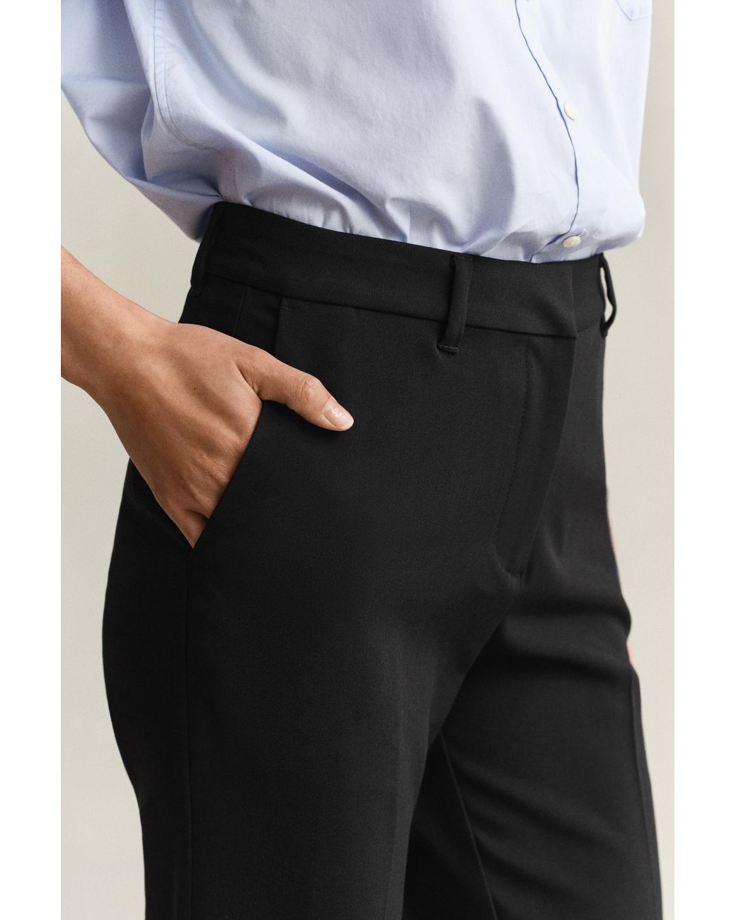 Gant Black Slim Flared Slacks