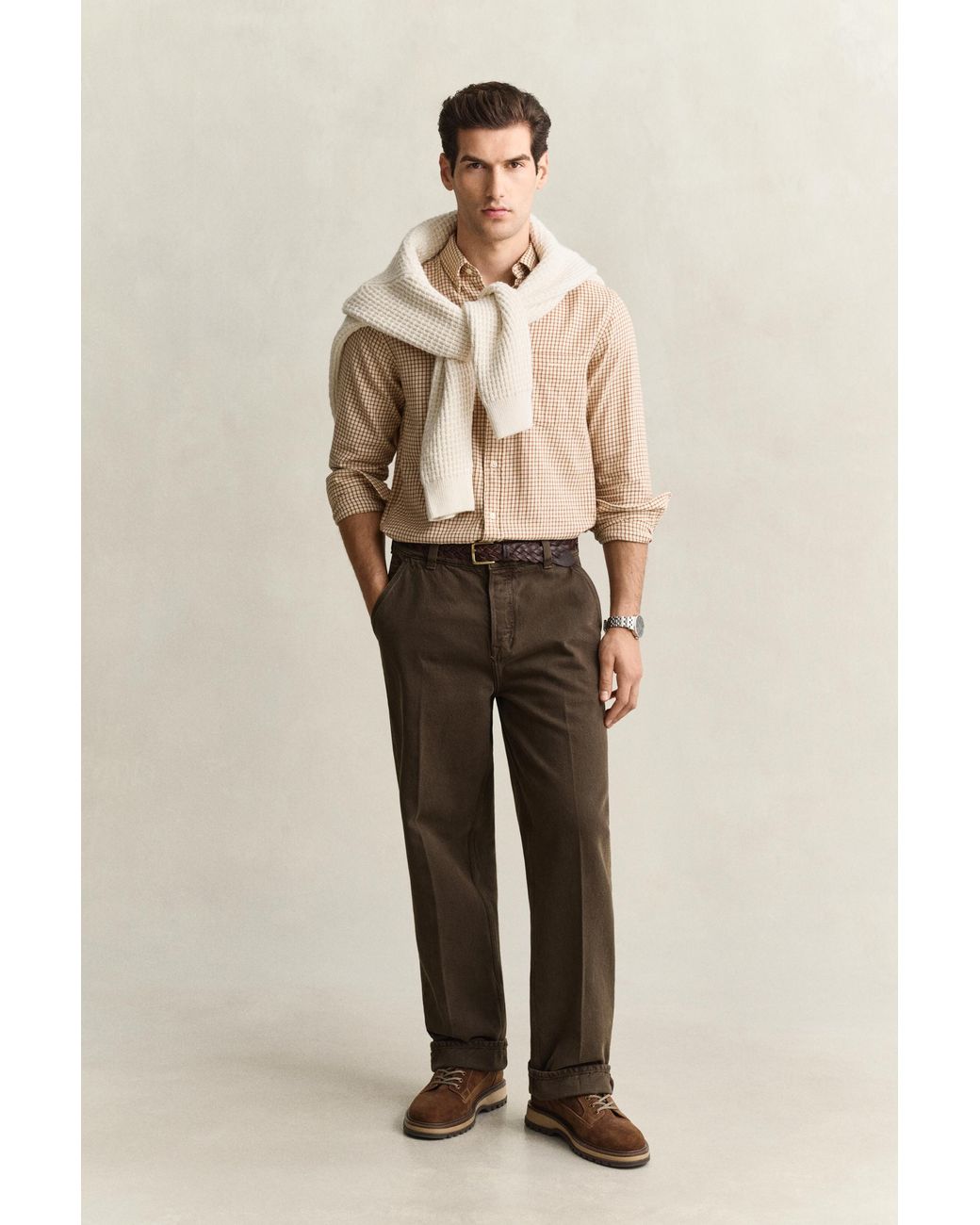 Gant Natural Checked Windblown Flannel Shirt for men