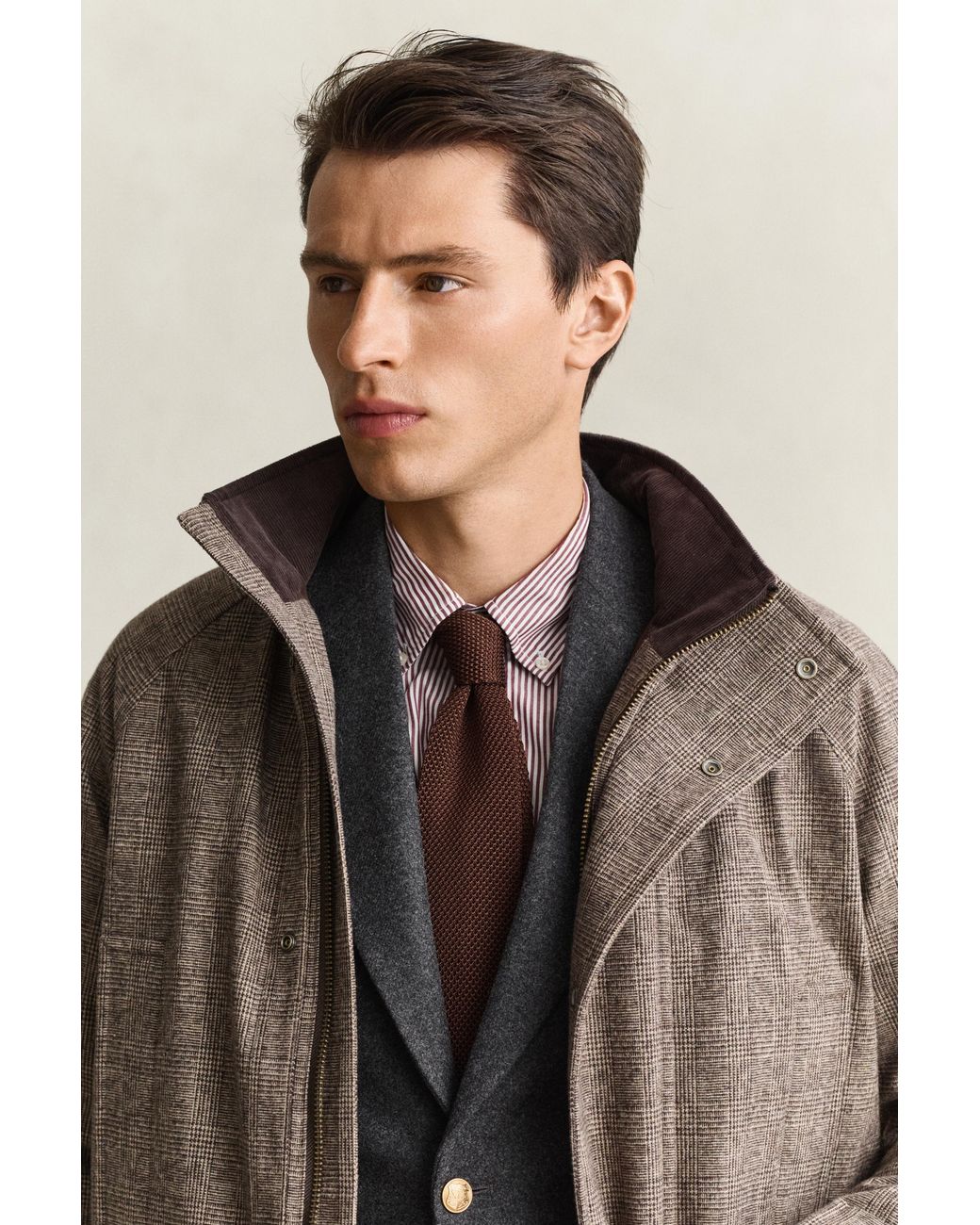 Gant Brown Wool Blend Double Decker Jacket for men