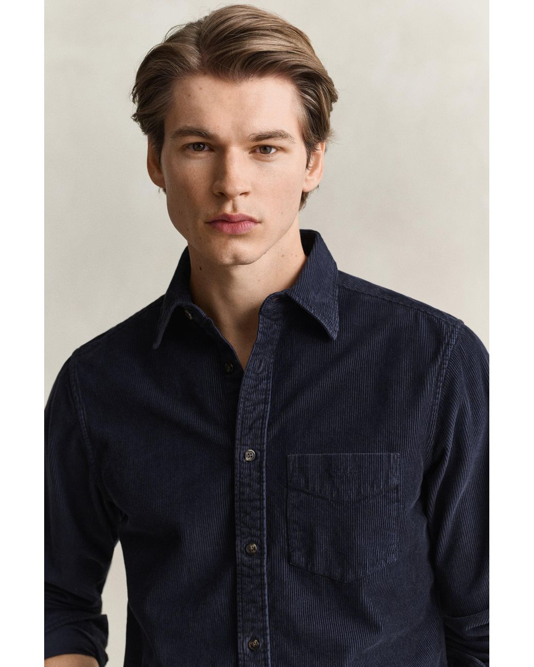 Gant Blue Corduroy Shirt Evening for men