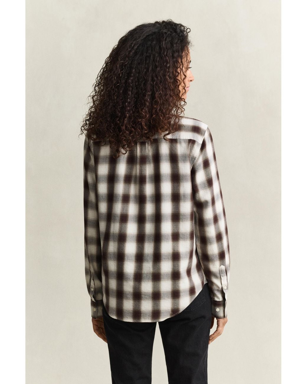Gant Brown Regular Flannel Shirt Deep