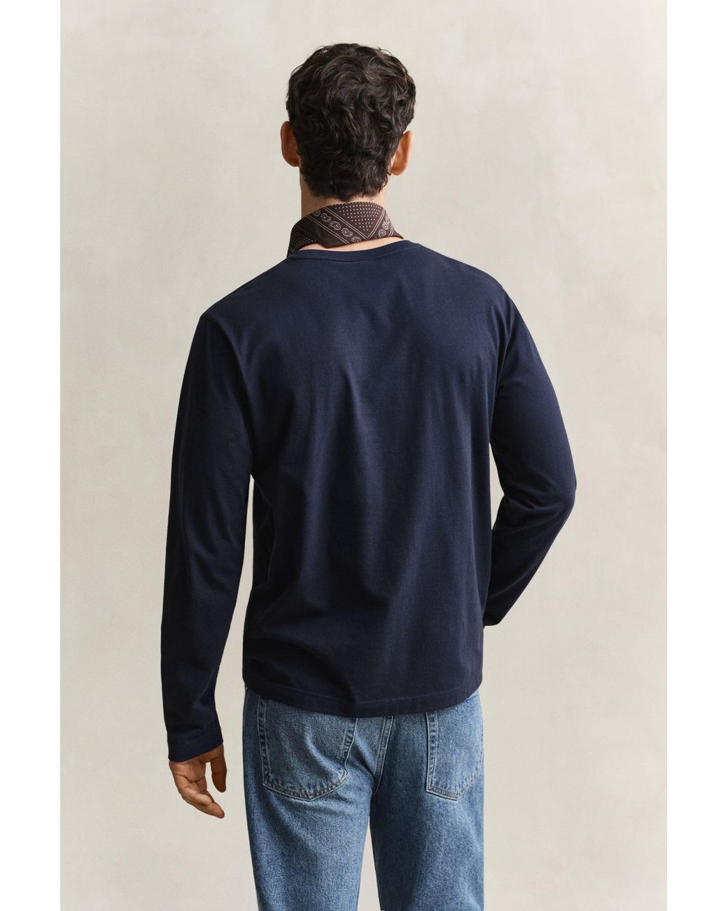Gant Blue Shield Long Sleeve T-Shirt for men