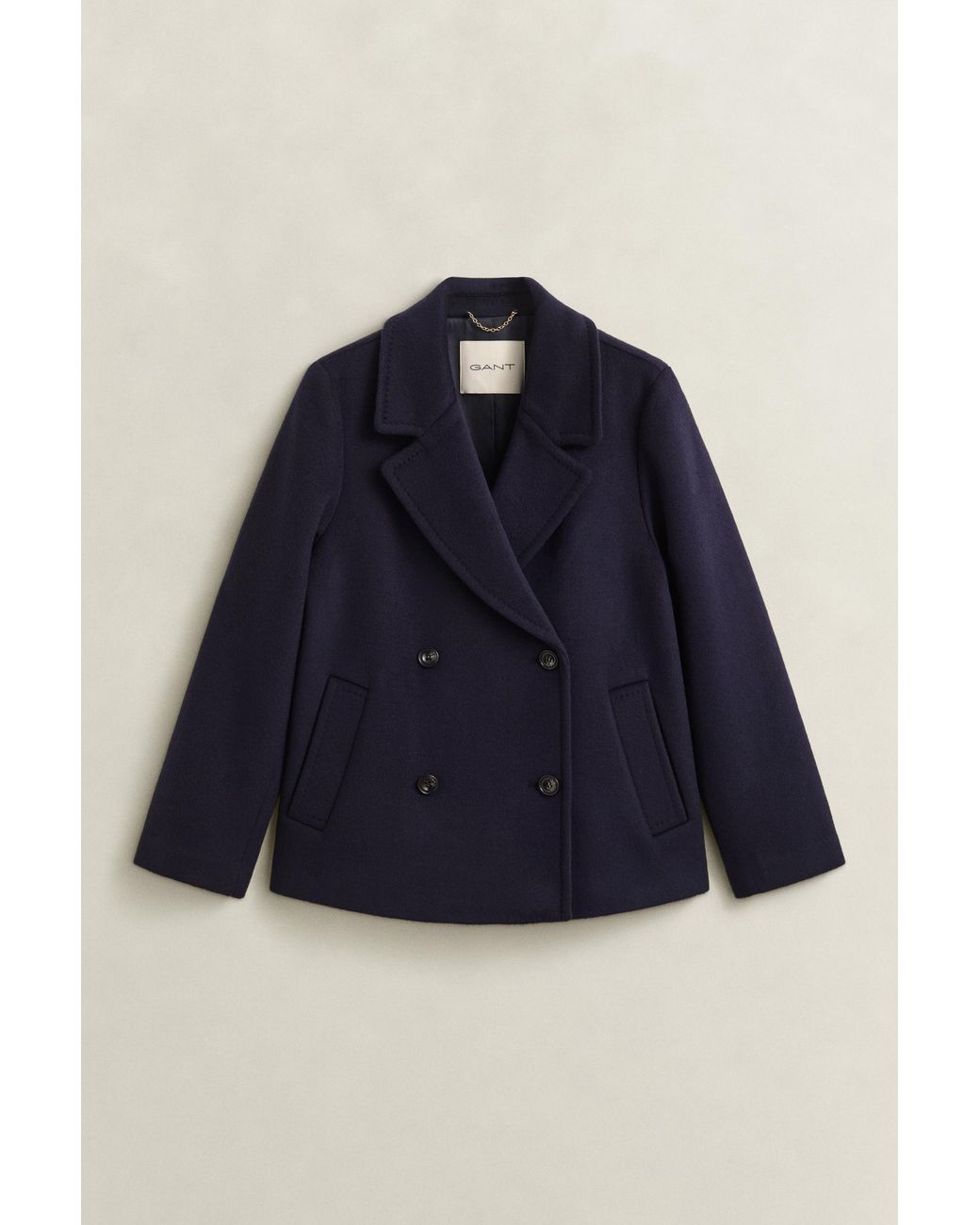 Gant Blue Wool Blend Peacoat Evening