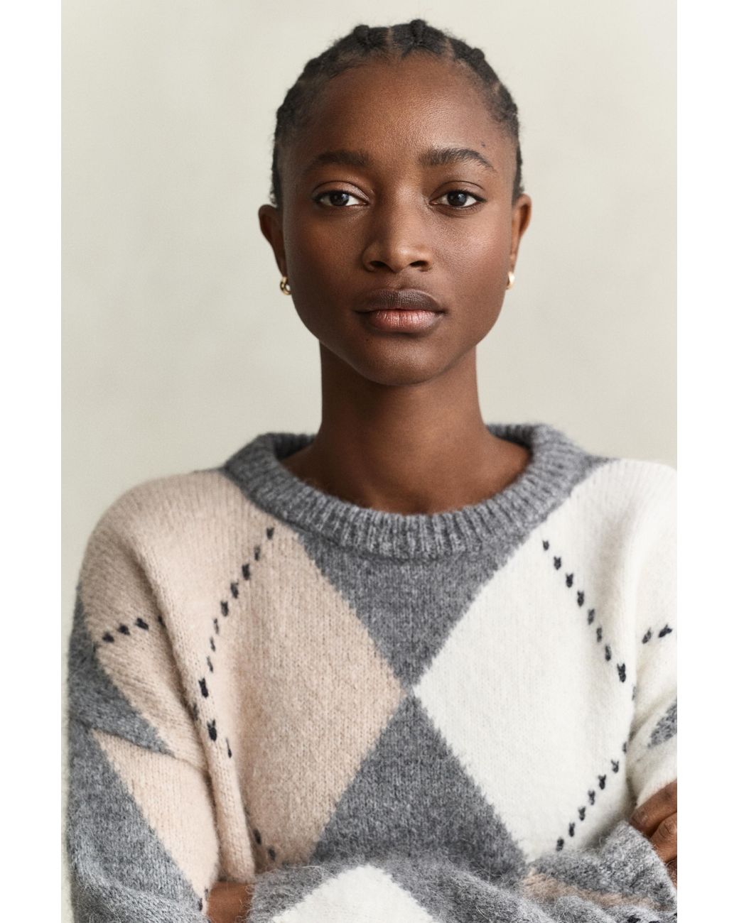 Gant Multicolor Alpaca Wool Blend Argyle Sweater