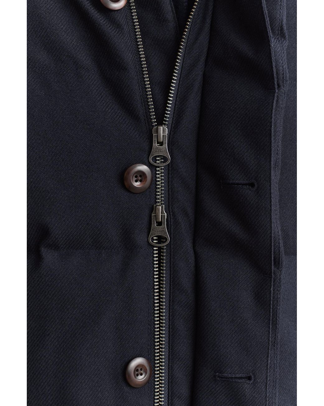 Gant Blue Flannel Down Mid Jacket Evening for men