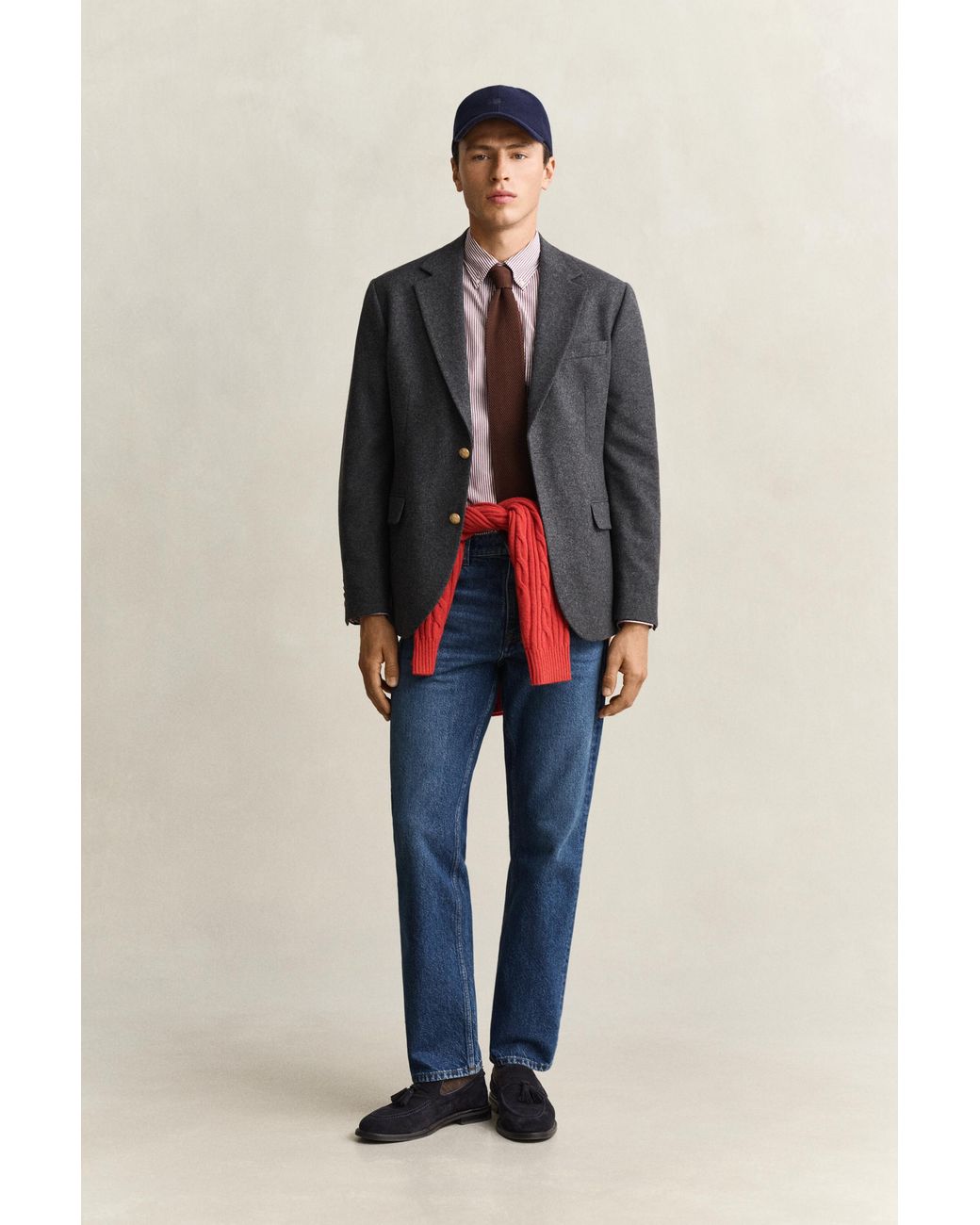 Gant Blue Classic Flannel Wool Club Blazer for men