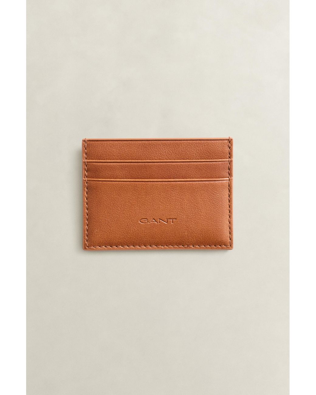 Gant Natural Leather Card Holder Mahogany for men
