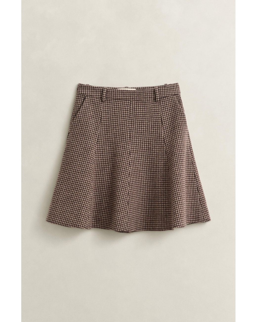 Gant Natural Flared Houndstooth Skirt