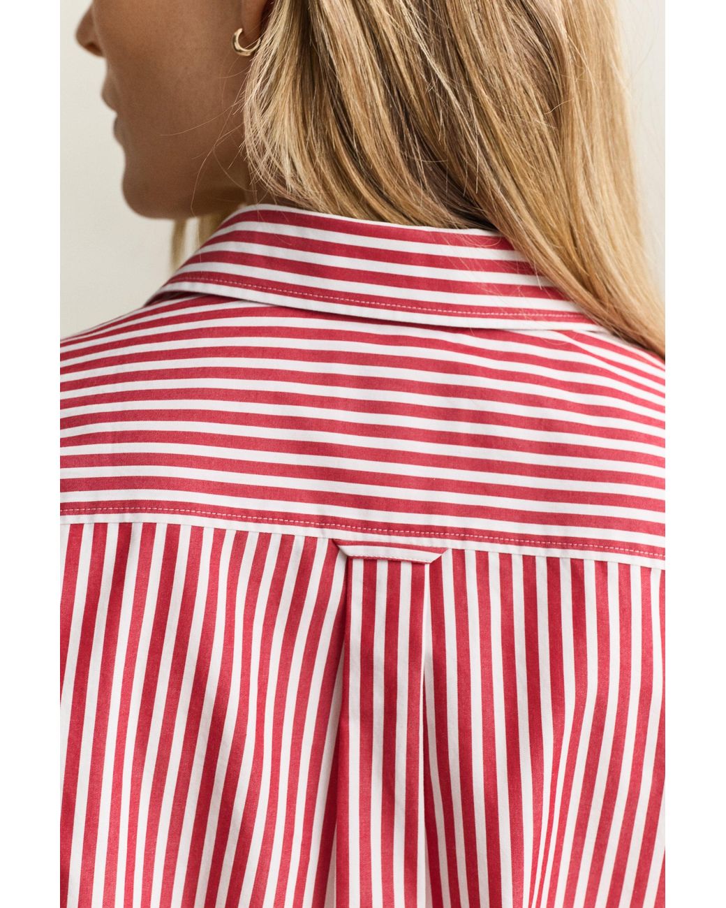 Gant Pink Classic Regular Striped Poplin Shirt Ruby