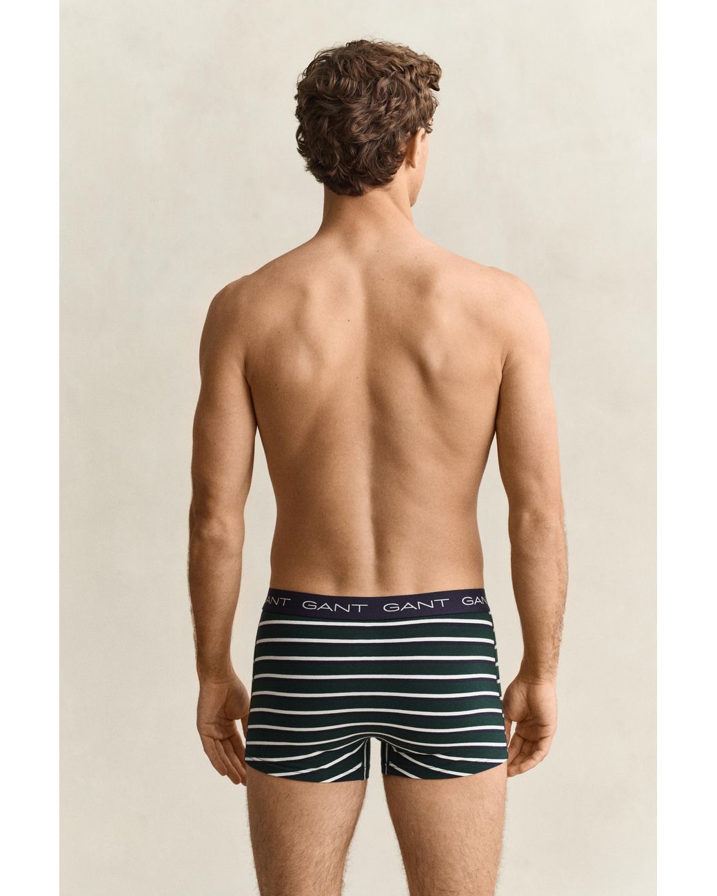 Gant Blue 3-Pack Striped Trunks Tartan for men