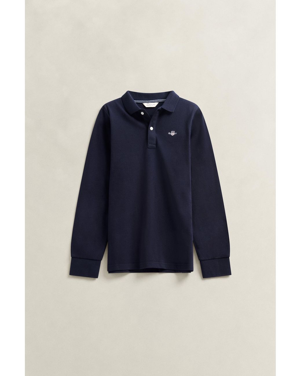 Gant Blue Teens Teen Boys Shield Long Sleeve Polo Shirt Evening for men