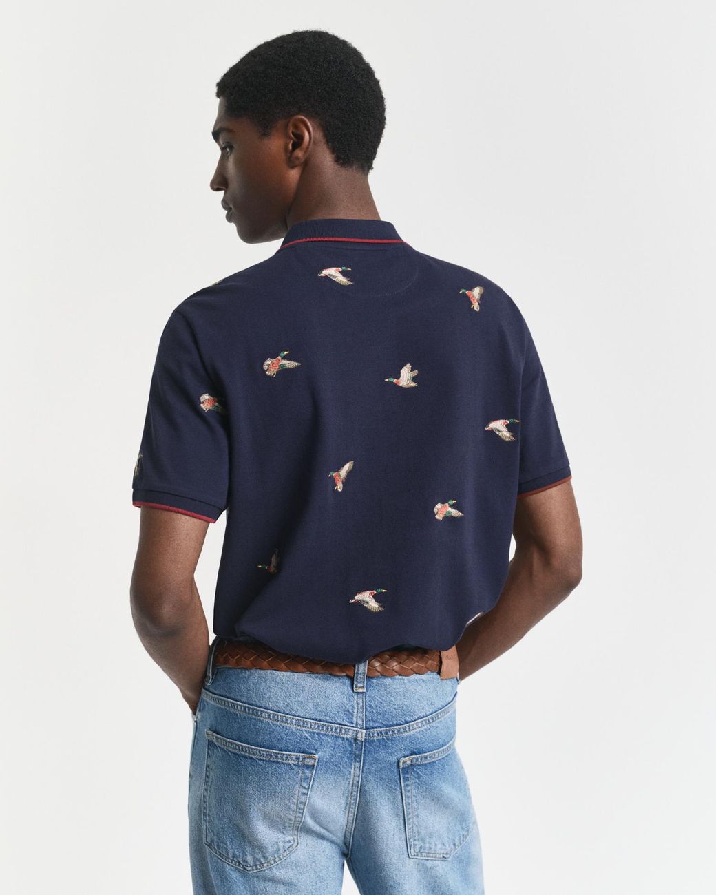 Gant Blue Embroidered Polo Shirt for men