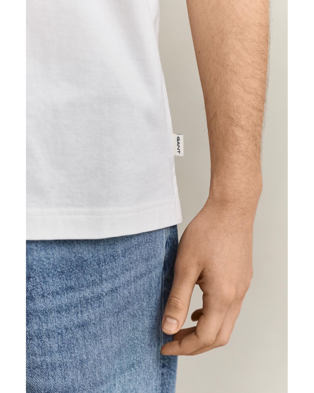Gant White Pima Cotton Polo Shirt Eggshell for men
