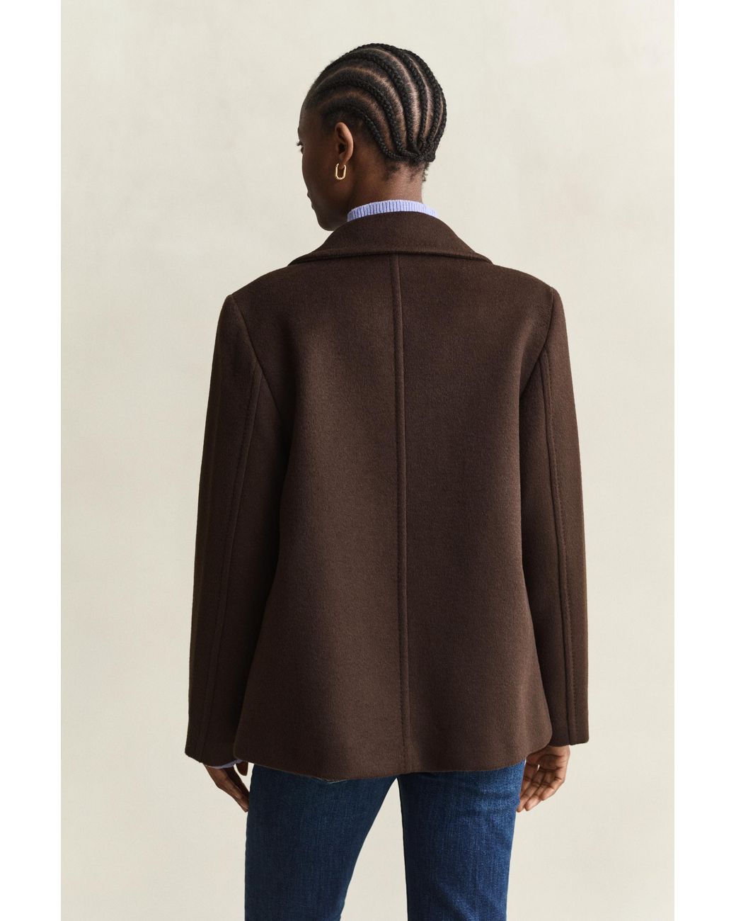 Gant Blue Wool Blend Peacoat Deep