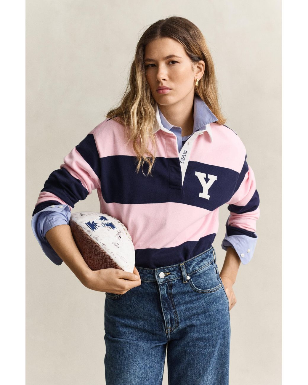 Gant Blue X Yale Barstripe Heavy Rugger Classic