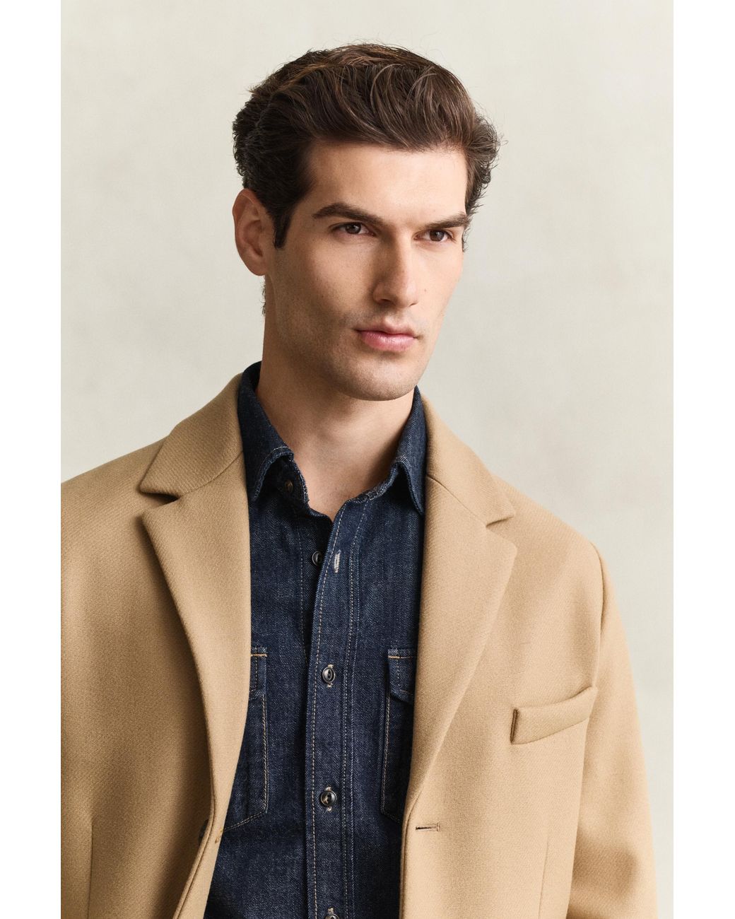 Gant Natural Wool Coat Light Taupe for men