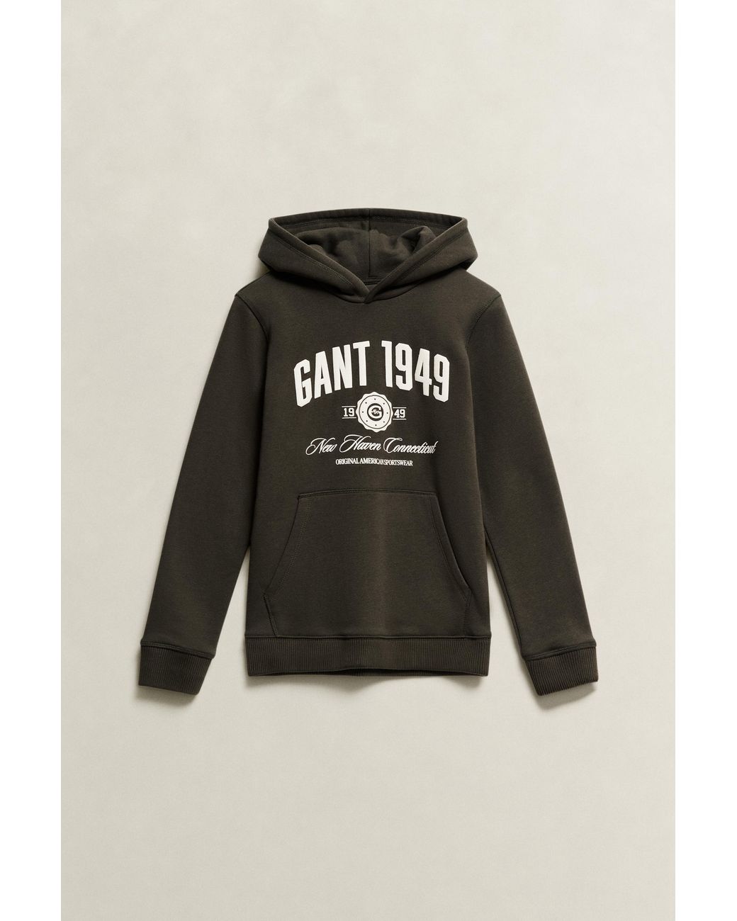 Gant Black Teens Teen Boys Collegiate Hoodie Dark Moss for men