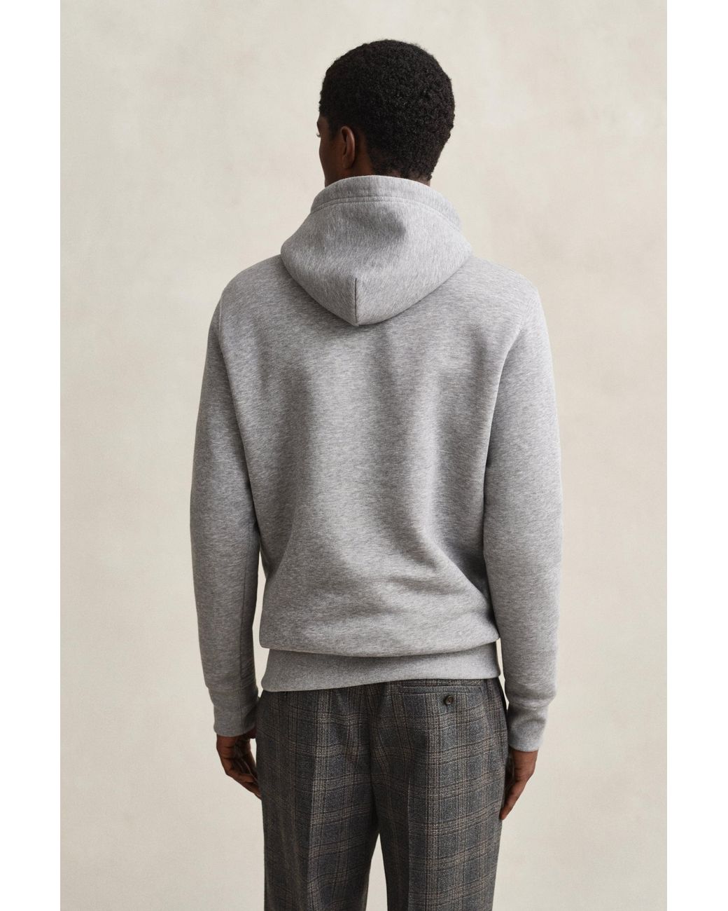 Gant Gray Shield Hoodie Melange for men