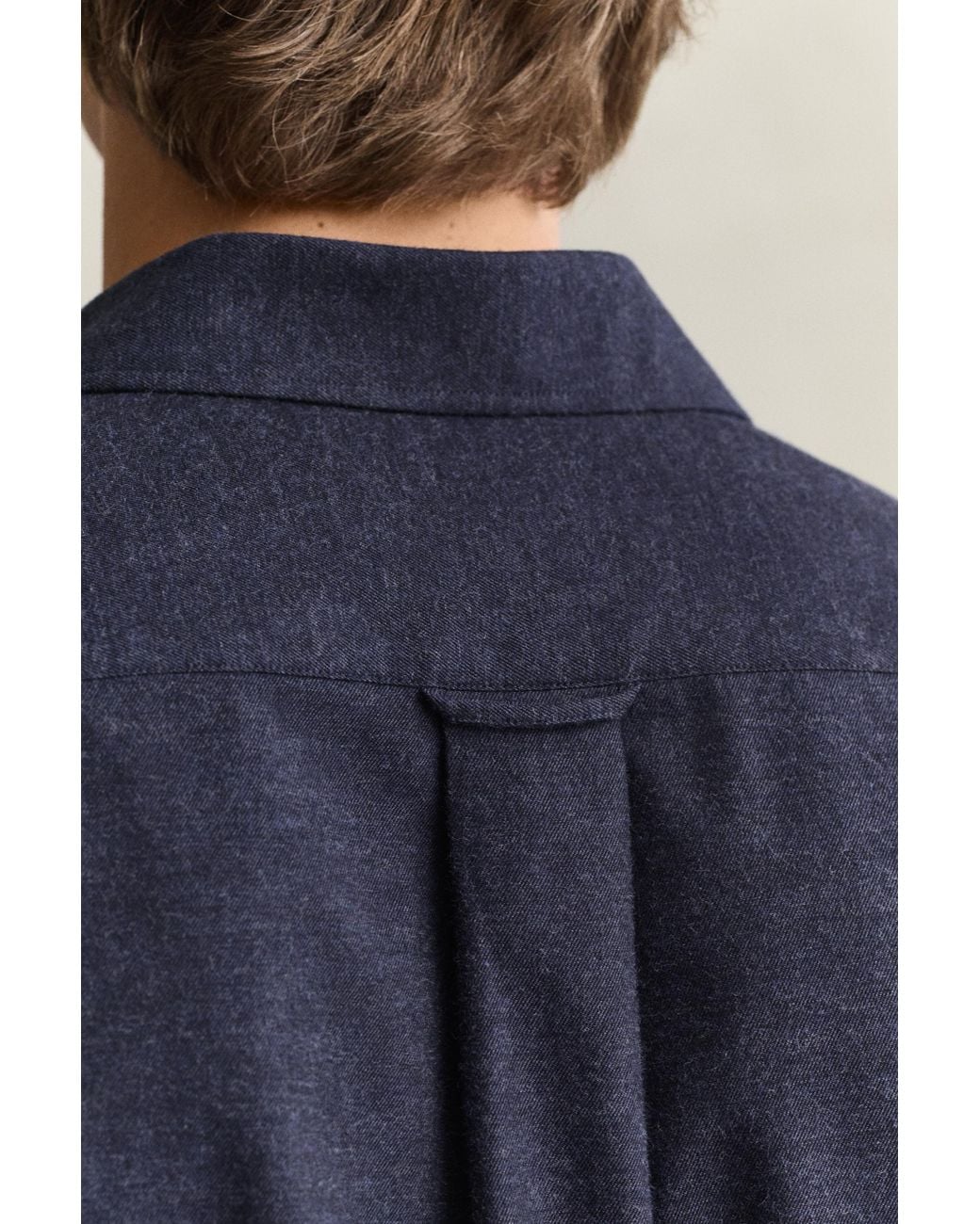 Gant Blue Flannel Mélange Shirt Dark Melange for men