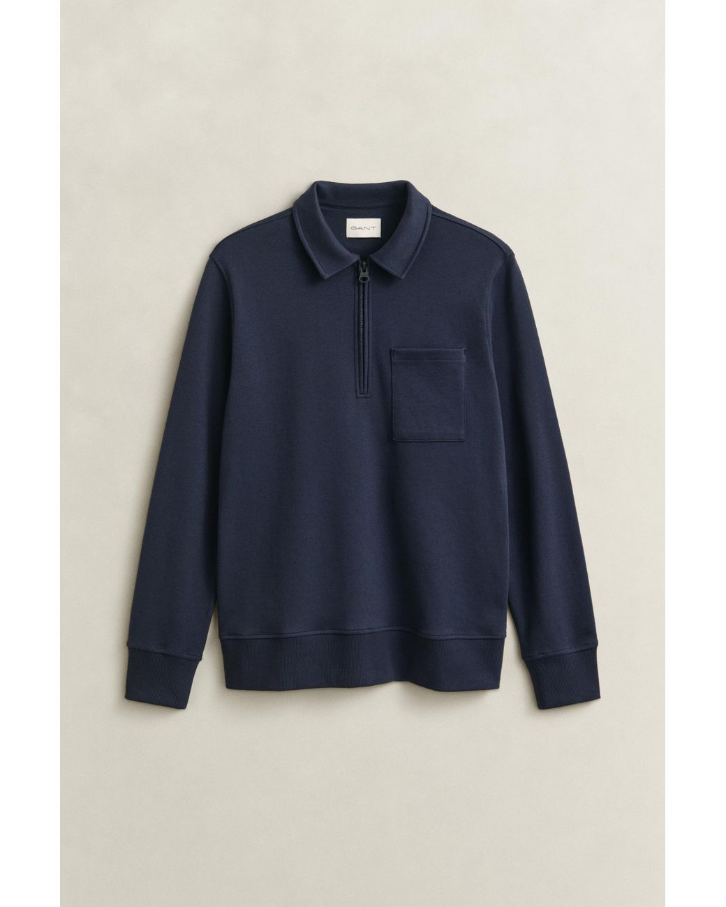 Gant Blue Half-Zip Sweatshirt Evening for men