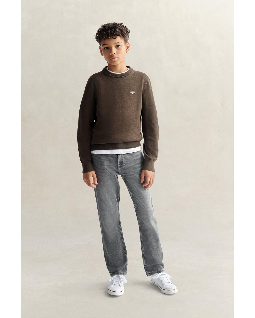 Gant Brown Teens Teen Boys Shield Sweater for men