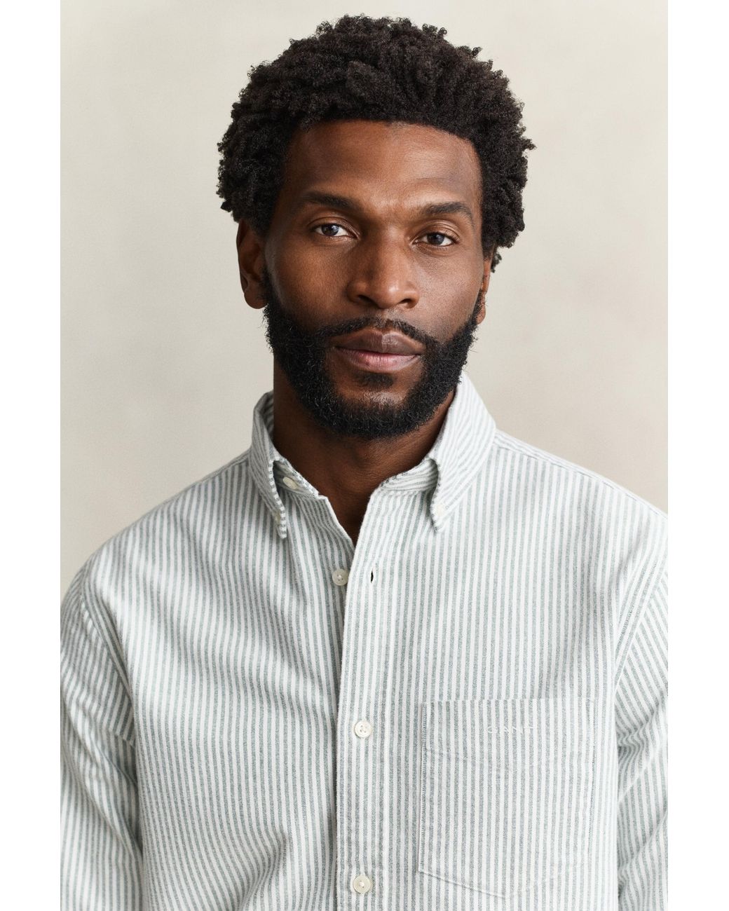 Gant Blue Striped Brushed Oxford Shirt for men