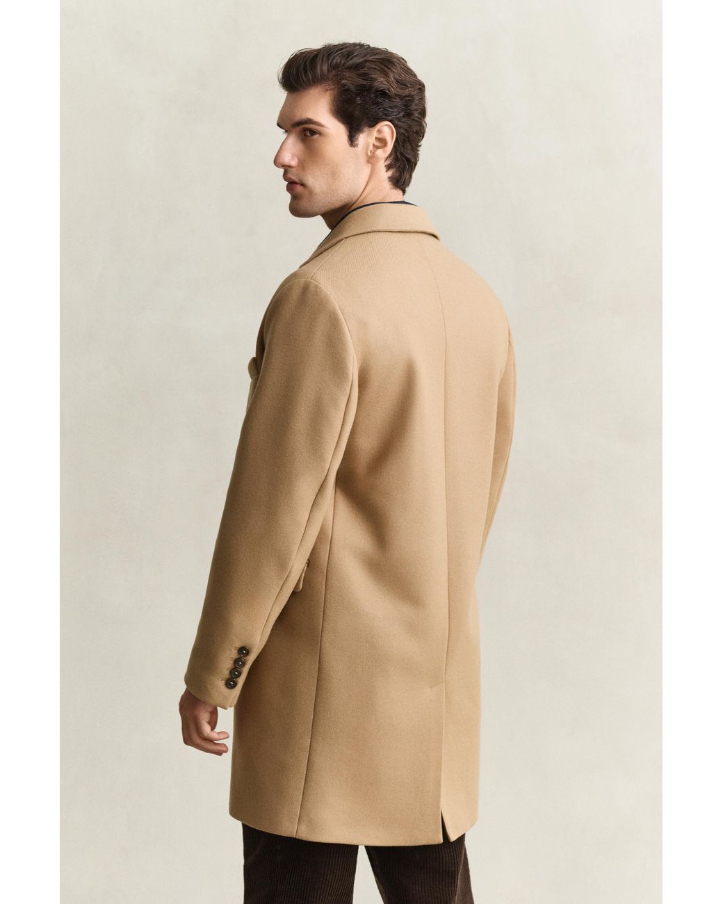 Gant Natural Wool Coat Light Taupe for men