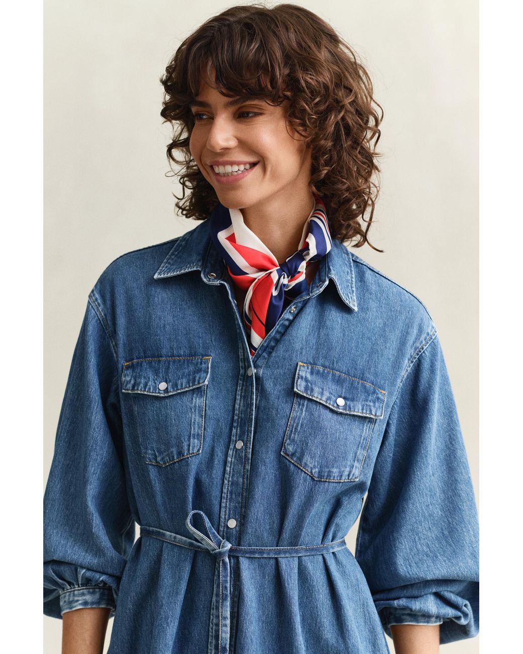 Gant Blue Denim Shirt Dress Mid Archive