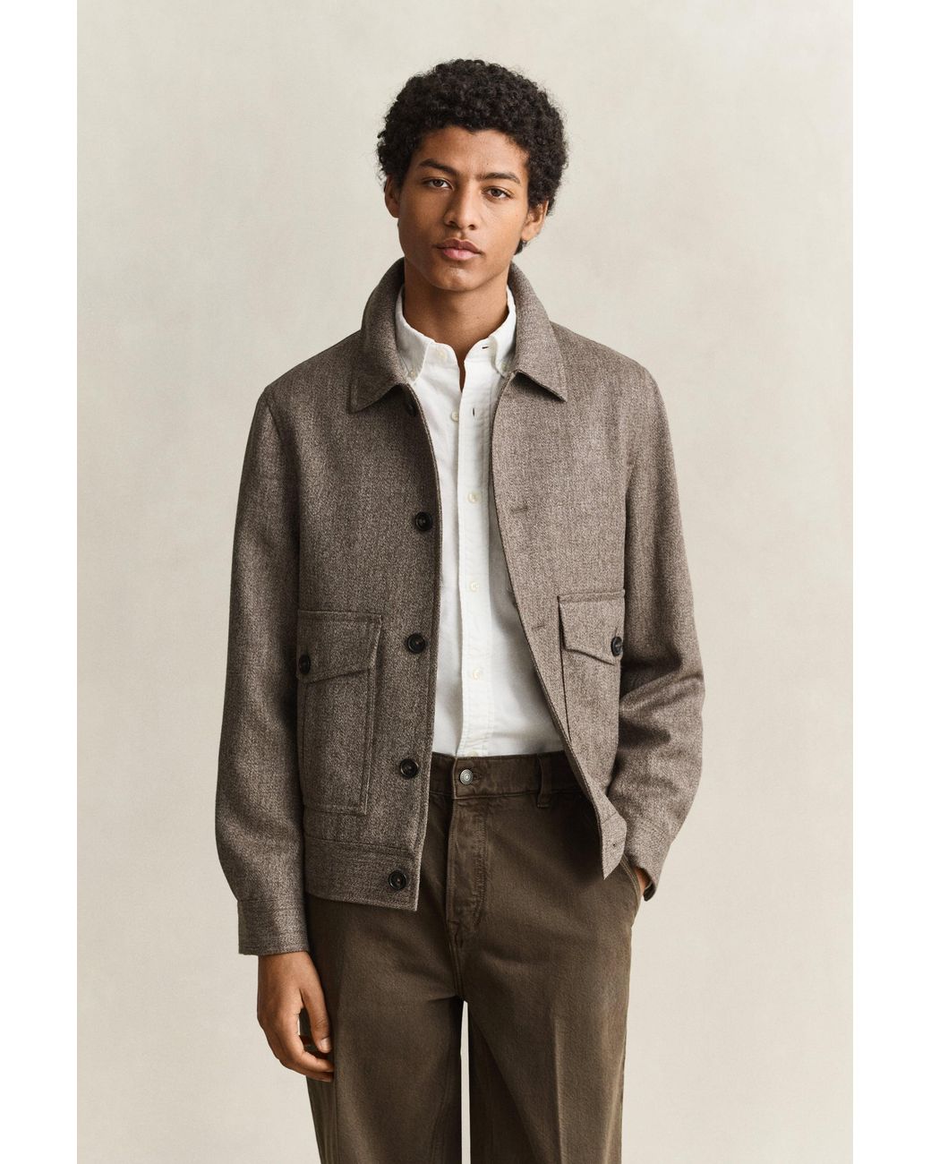 Gant Natural Mélange Wool Jacket for men